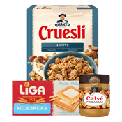 Ontbijtgranen, broodbeleg, tussendoor